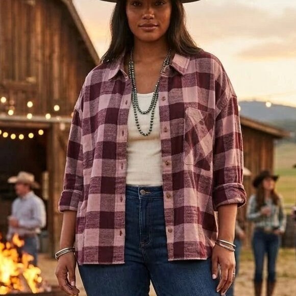 SCOTCH & SODA AMSTERDAM LADIES FLANNEL SHIRT/SHACK Tops - SCOTCH & SODA AMSTERDAM LADIES FLANNEL SHIRT/SHACKET NWT